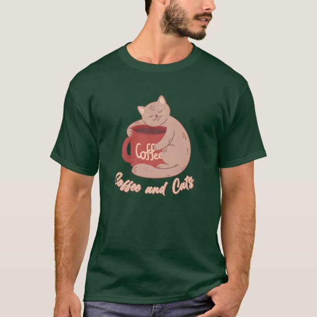 T-shirt Café et chats Chat Maman Amoureux de les chats Cha (Devant)