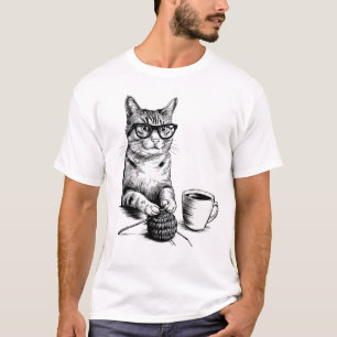 T-shirt Café et chats Crochet - Amoureux des chats Crochet