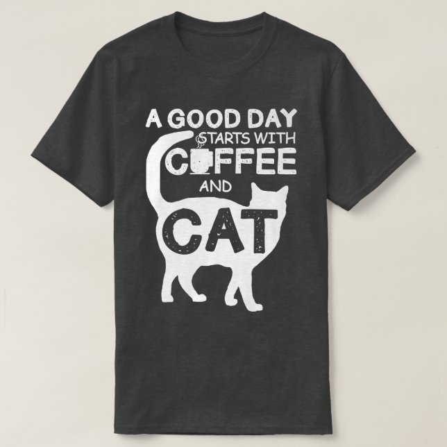 T-shirt Café Et Chats Meilleur Chat Papa Fête des pères Es (Design devant)