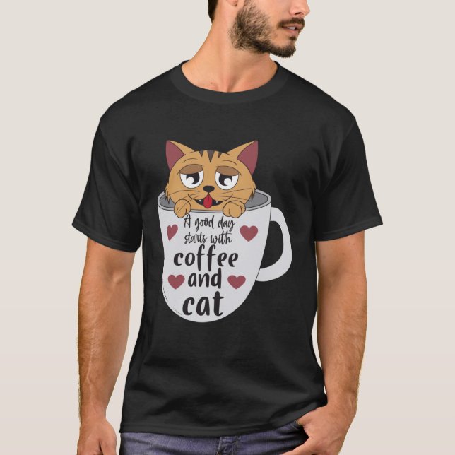 T-shirt café et chats Mocha espresso cappuccino breakfa (Devant)