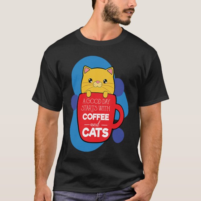 T-shirt café et chats Mocha espresso cappuccino breakfa (Devant)