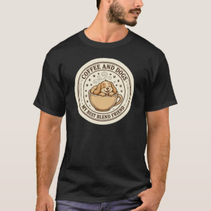 T-shirt Café et chiens Mon meilleur ami mélange Mignon amo