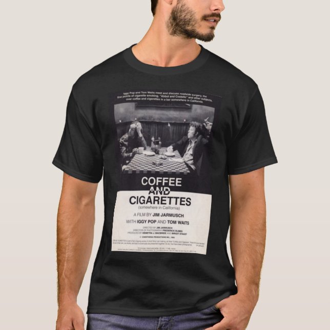 T-shirt Café et cigarettes par Jim Jarmusch Fond d'écran E (Devant)