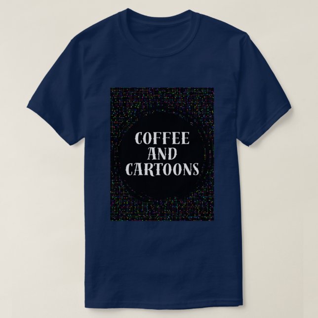 T-shirt Café et dessins animés (Design devant)
