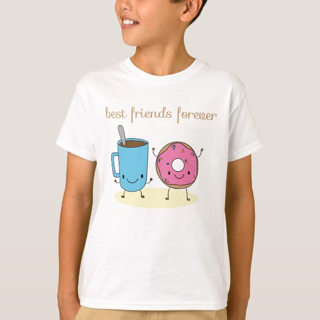 T-shirt Café et Donut meilleur ami (Devant)