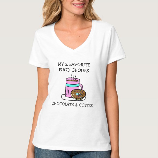 T-shirt Café et Donuts drôles humour (Devant)