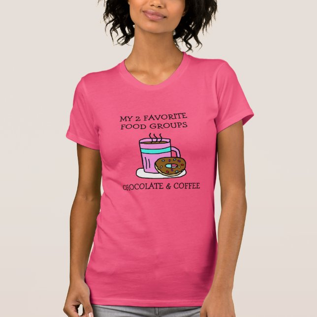T-shirt Café et Donuts drôles Humour (Devant)