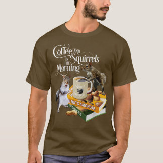 T-shirt Café et écureuils Amusants Aiguille et coff