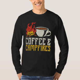T-shirt Café et feux de camp Famille Camping Vacances