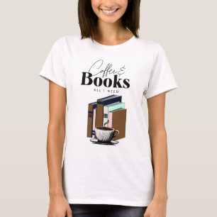 T-shirt Café et livres est tout ce dont j'ai besoin Vintag