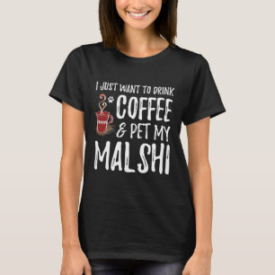 T-shirt Café et Malshi pour Mal shi Dog Mom