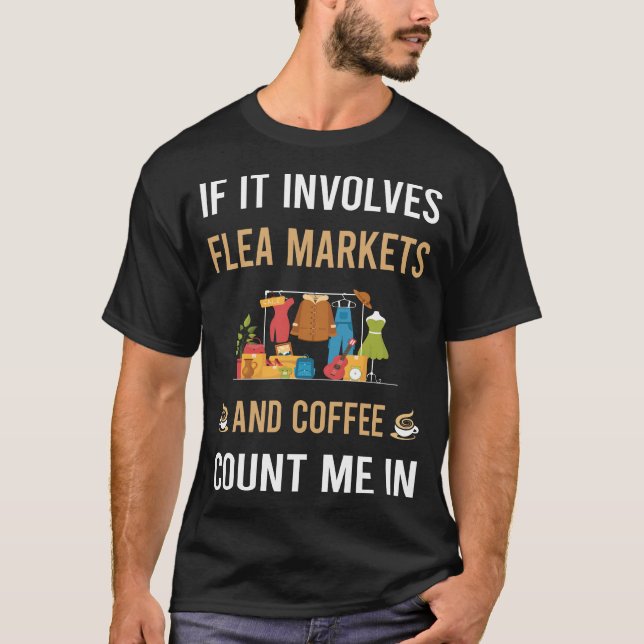 T-shirt Café et marché aux puces (Devant)