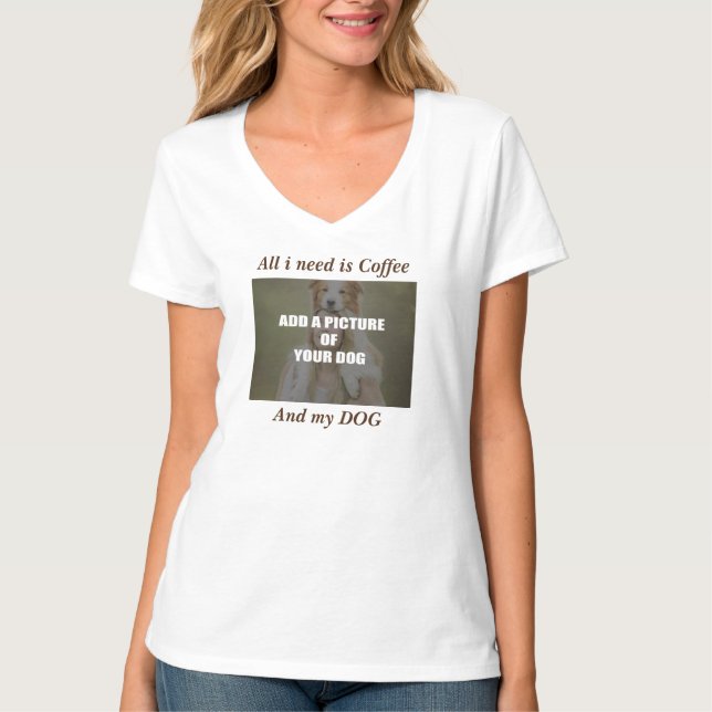 T-shirt Café et mon Oreiller de chien (Devant)