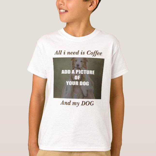 T-shirt Café et mon Oreiller de chien (Devant)