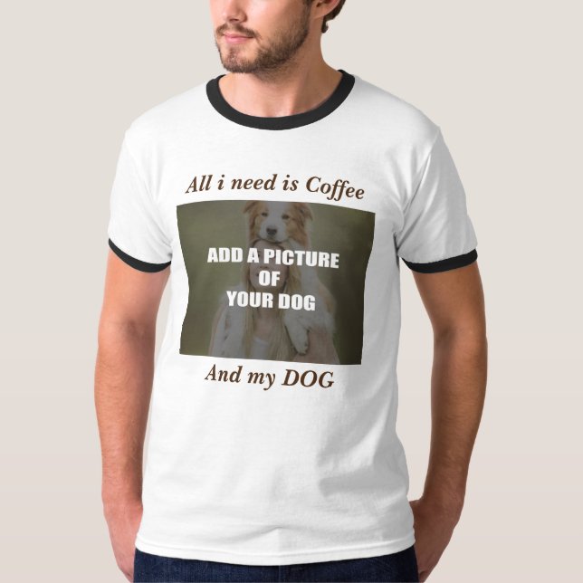 T-shirt Café et mon Oreiller de chien (Devant)