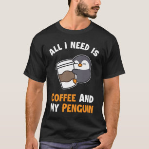 T-shirt Café et mon Penguin Sea Bird King Empereur Pengui