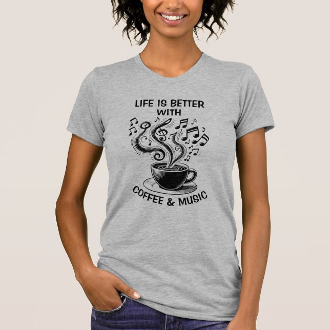 T-shirt Café et Musique (Devant)
