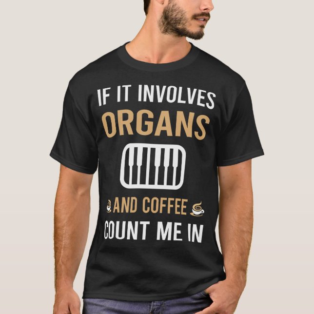 T-shirt Café et Organiste d'Orgue (Devant)