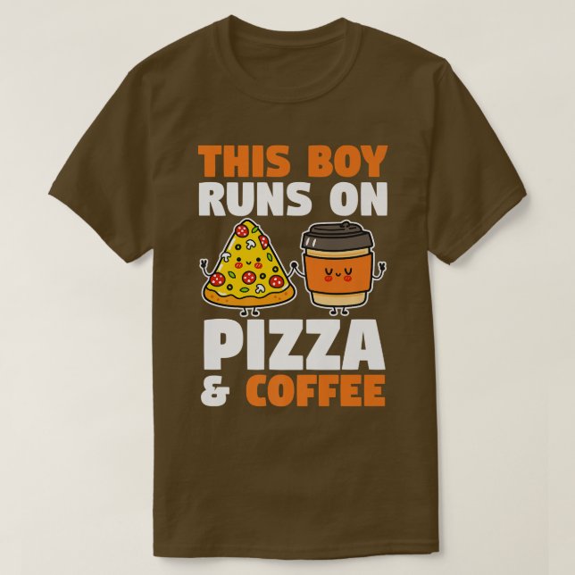 T-shirt Café et pizza Premium  (Design devant)