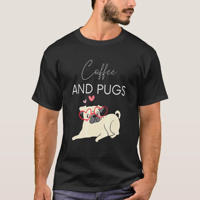 T-shirt Café Et Pugs (Devant)
