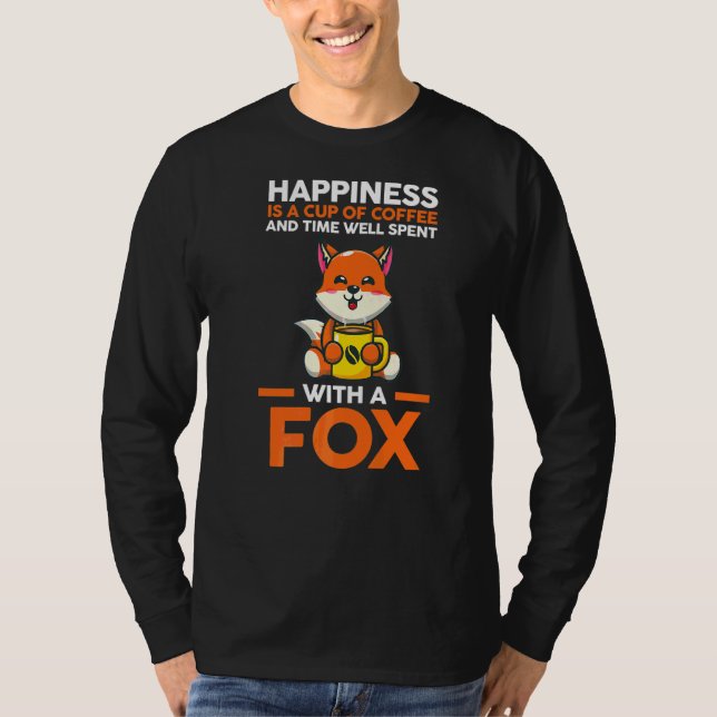 T-shirt Café Et Temps Passé Avec Un Renard (Devant)