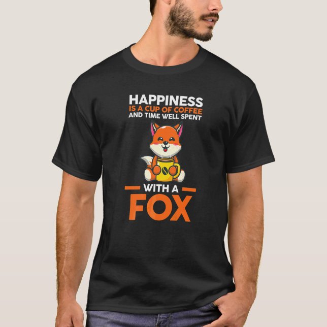 T-shirt Café Et Temps Passé Avec Un Renard (Devant)
