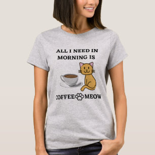 T-SHIRT CAFÉ ET VIE AMOUREUX DE LES CHATS FUNNY