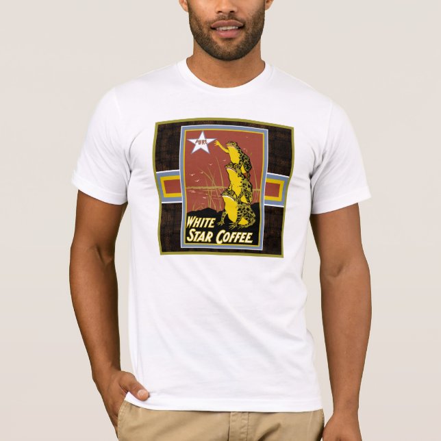 T-shirt café étoile blanche grenouilles (Devant)