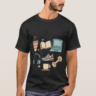 T-shirt Café, étude, condition physique et travail - Style