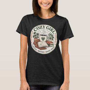 T-shirt Café Fille Confort Livres Journées Pluvieuses Desi