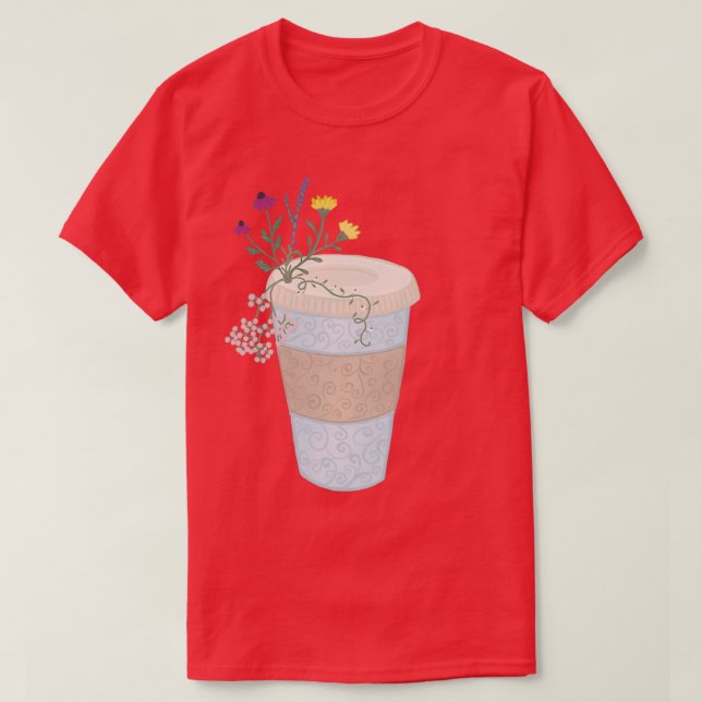 T-shirt Café floral (Design devant)