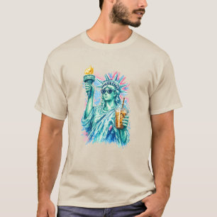 T-shirt Café glacé de la statue de la Liberté prépa