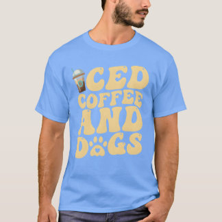 T-shirt Café glacé et chiens cadeau Groovy