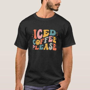 T-shirt Café glacé s'il vous plaît visage souriant graphiq