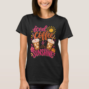 T-shirt Café Glacé Sunshine Boisson Été Amoureux du Café T