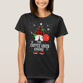 T-shirt Café Gnome Buffalo à carreaux Famille de Noël