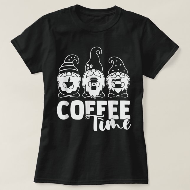 T-shirt Café Gnomes temps caféine (Design devant)