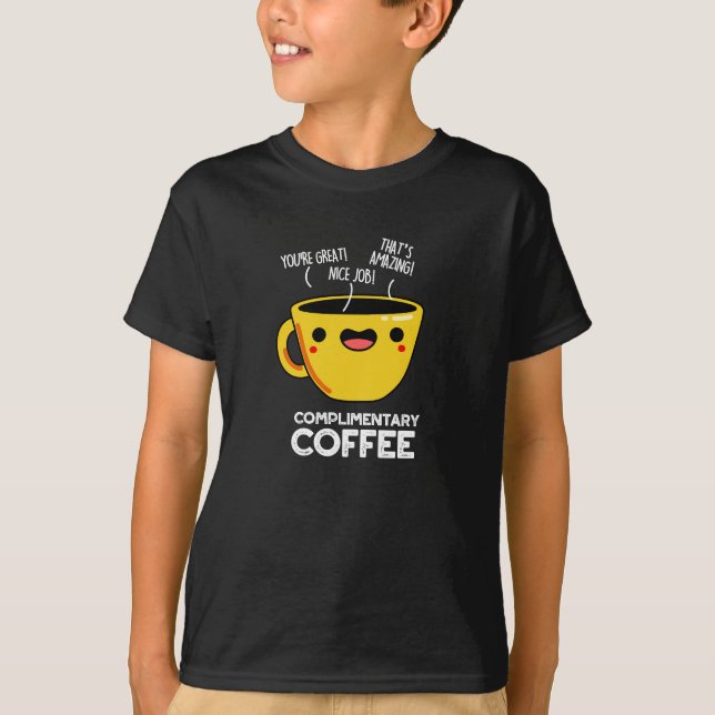 T-shirt Café gratuit amusant Boisson Pun foncé BG (Devant)