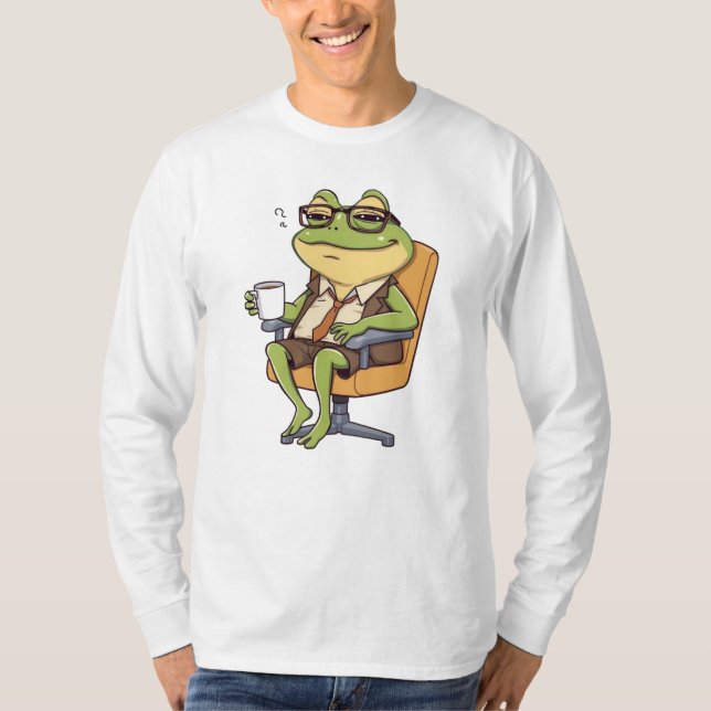 T-shirt Café grenouille du bureau cool (Devant)