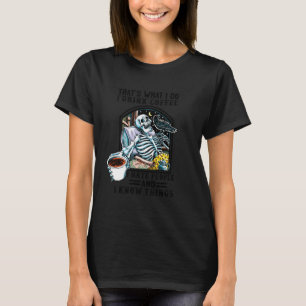 T-shirt Café Halloween Boire Squelette Crâne Épouvantable