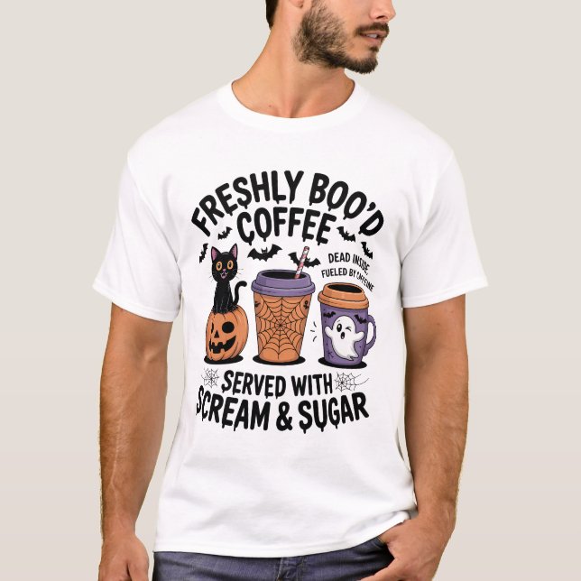 T-shirt Café Halloween fraîchement fiancé (Devant)