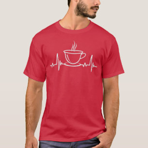 T-shirt Café Heartbeat Retro Vintage Boire Café