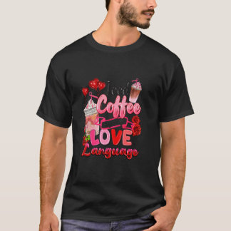 T-shirt Café Iced Est Mon Amour Langue Journée Café Valent