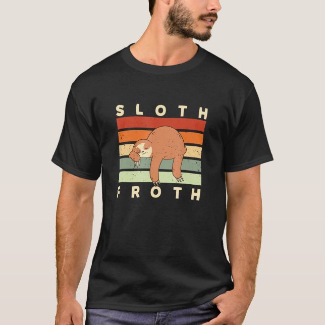 T-shirt Café Lazy de Sloth Froth Caffine inactive 7 (Devant)