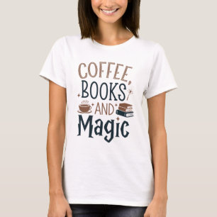 T-shirt Café, livres et magie