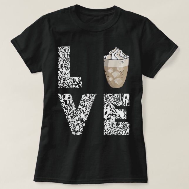 T-shirt Café Loisir Café Iced Lait de mousse Cappuccino Ca (Design devant)