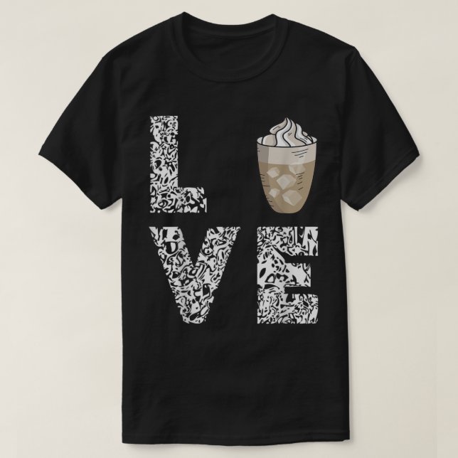 T-shirt Café Loisir Café Iced Lait de mousse Cappuccino Ca (Design devant)
