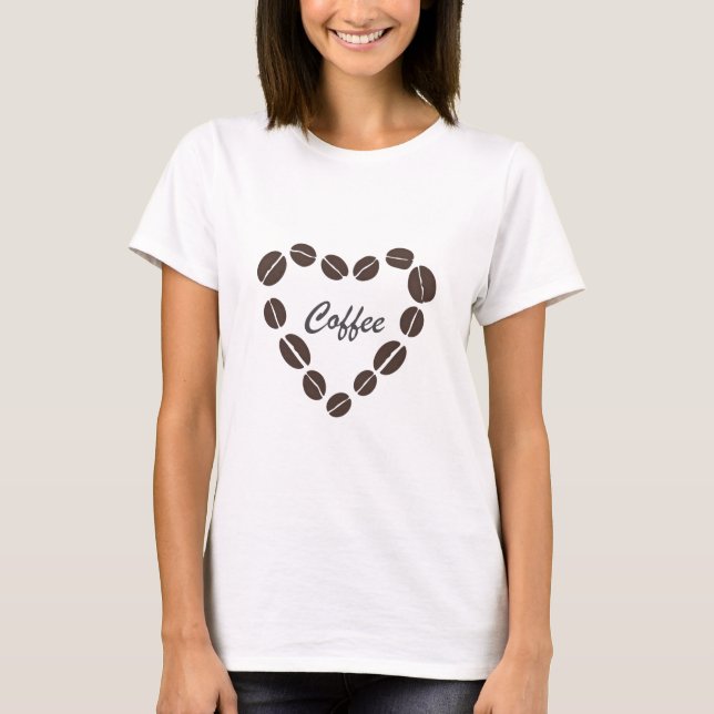 T-shirt Café Love Café Bean Heart (Devant)