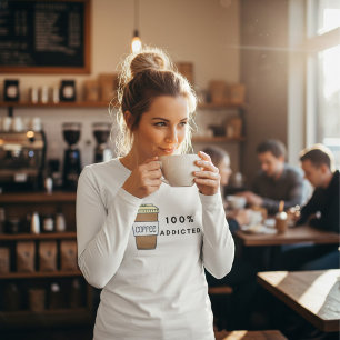 T-shirt Café Lover Design 100% Addicted Caféine