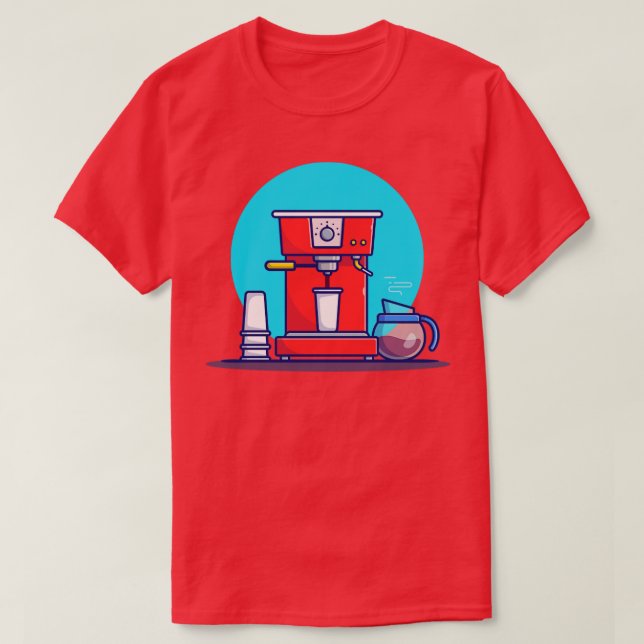 T-shirt Café Machine Pod Cup Et Café Pot (Design devant)